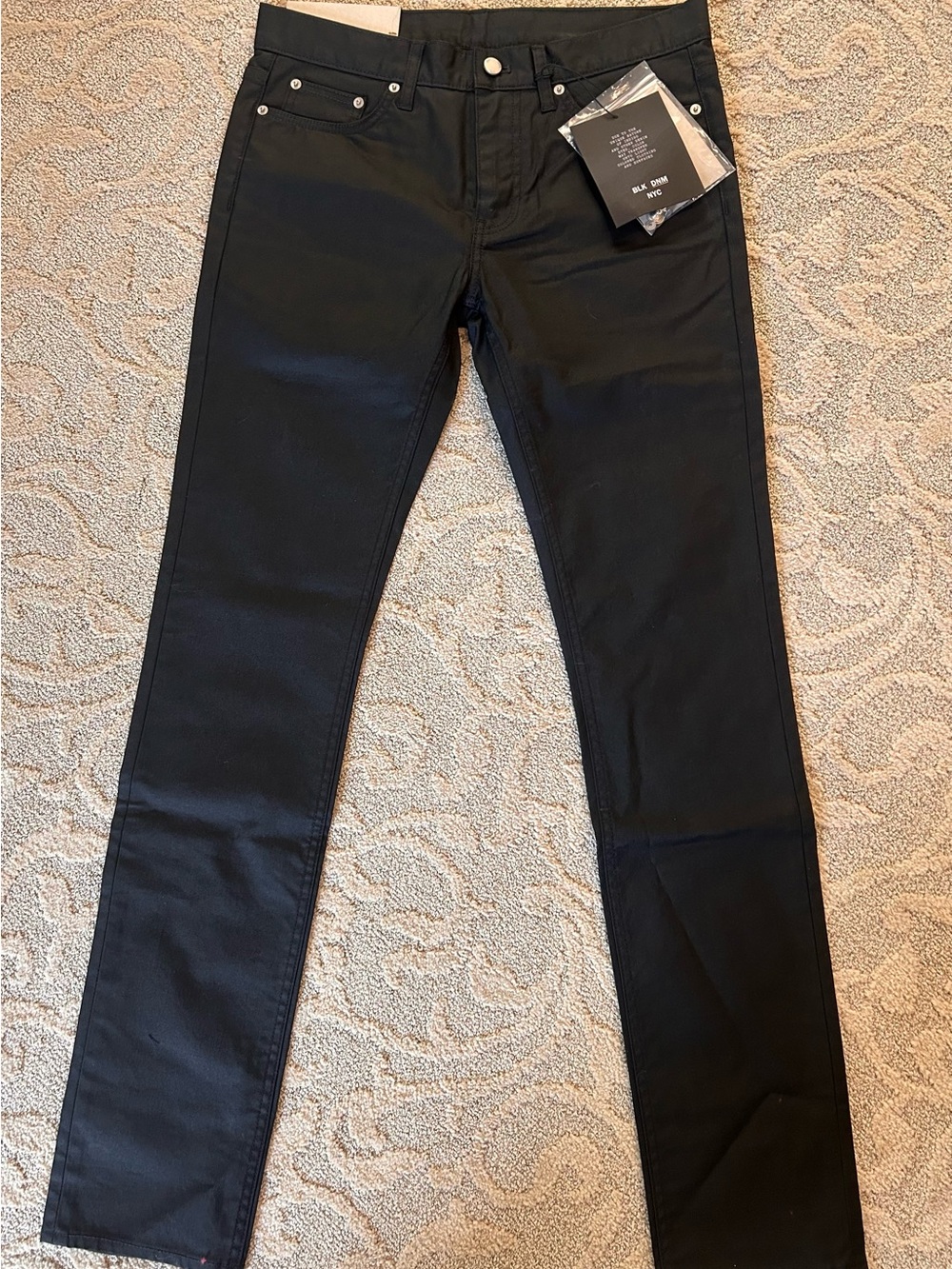 BLK DMN NYC Black Coated Jeans
